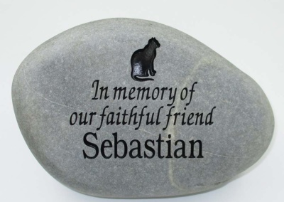 In Memory Cat Pet Memorial Stone by Rainbow Bridge Pet Memorials - Create a lasting tribute for your beloved cat with this In Memory Cat Pet Memorial Stone. Buy online and celebrate their life in New Meadows, Idaho.